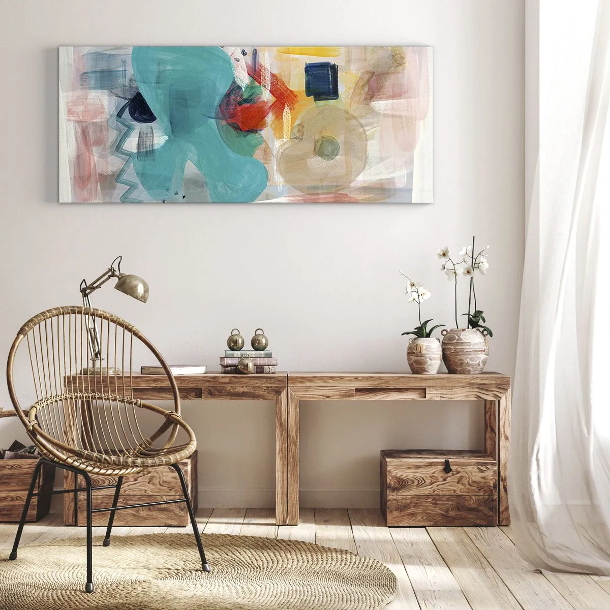 Bild auf Leinwand - Leinwandbild - Buntes Spiel - 100x40 cm