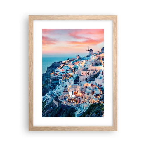 Poster in einem Rahmen aus heller Eiche - Dein toller griechischer Urlaub - 30x40 cm