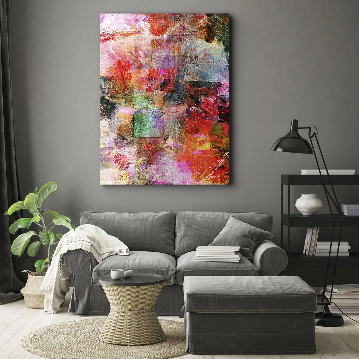 Bild auf Leinwand - Leinwandbild - Eine Reise durch die Rosen - 65x120 cm