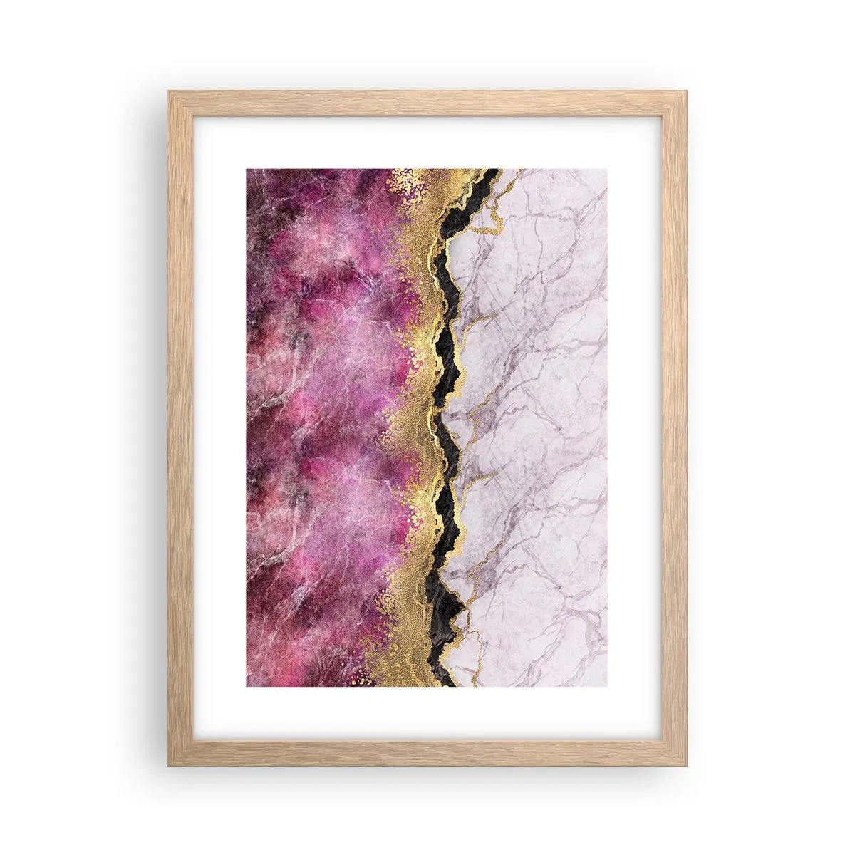 Poster in einem Rahmen aus heller Eiche - An der Grenze - 30x40 cm