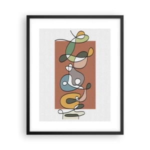 Poster in einem schwarzem Rahmen - Abstraktion: bunter Tanz - 40x50 cm