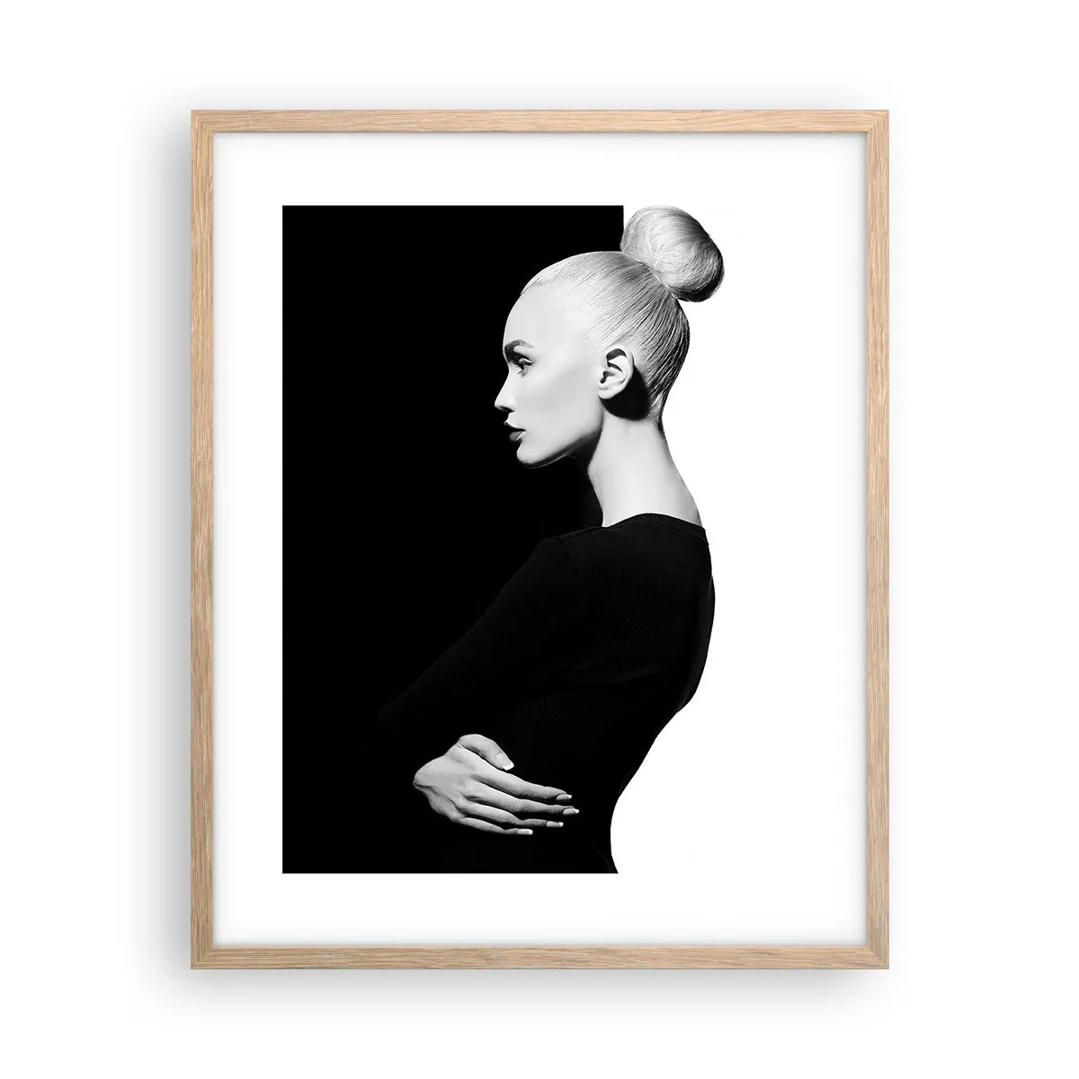 Poster in einem Rahmen aus heller Eiche - Einfach eine Frau - 40x50 cm