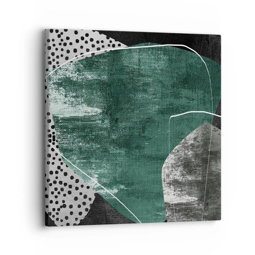 Bild auf Leinwand - Leinwandbild - Bunte Abstraktion mit Blattgold - 30x30 cm