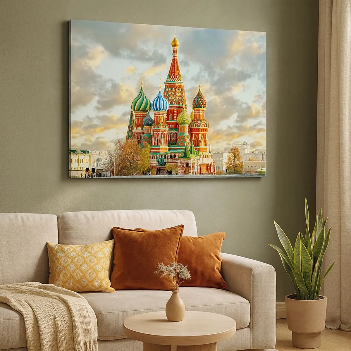 Bild auf Leinwand - Leinwandbild - Eine farbenfrohe Kathedrale mit charakteristischen Kuppeln - 70x50cm - Selbst Disney würde nicht darauf kommen - Moderne Wanddekoration für Wohnzimmer und Schlafzimmer ARTTOR