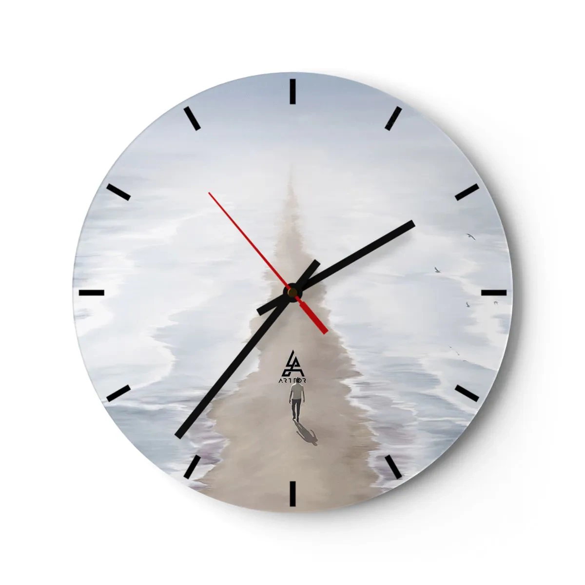 Wanduhr - Glasuhr - Glänzende Zukunft - 40x40 cm