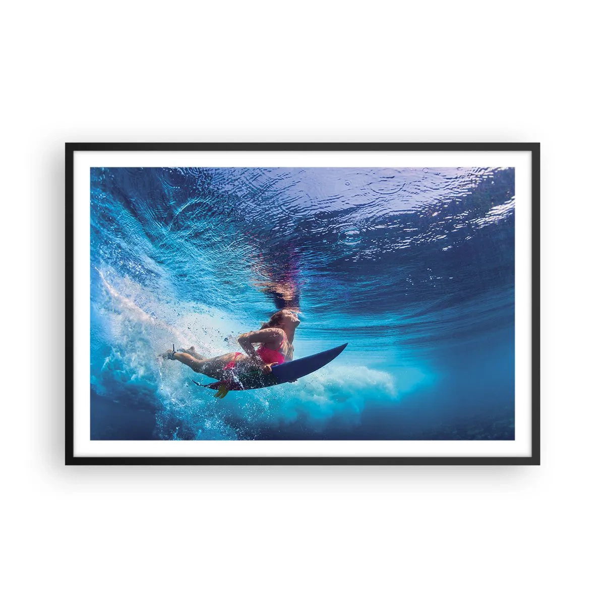 Poster in einem schwarzem Rahmen - Tiefe der Freude - 91x61 cm