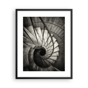 Poster in einem schwarzem Rahmen - Treppe hoch, Treppe runter - 40x50 cm