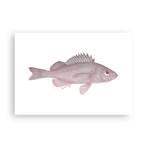 Poster - Detaillierte Darstellung eines Fisches auf weißem Hintergrund - 100x70cm - Großäugiger Fisch - Moderne Wanddekoration für Wohnzimmer und Schlafzimmer ARTTOR