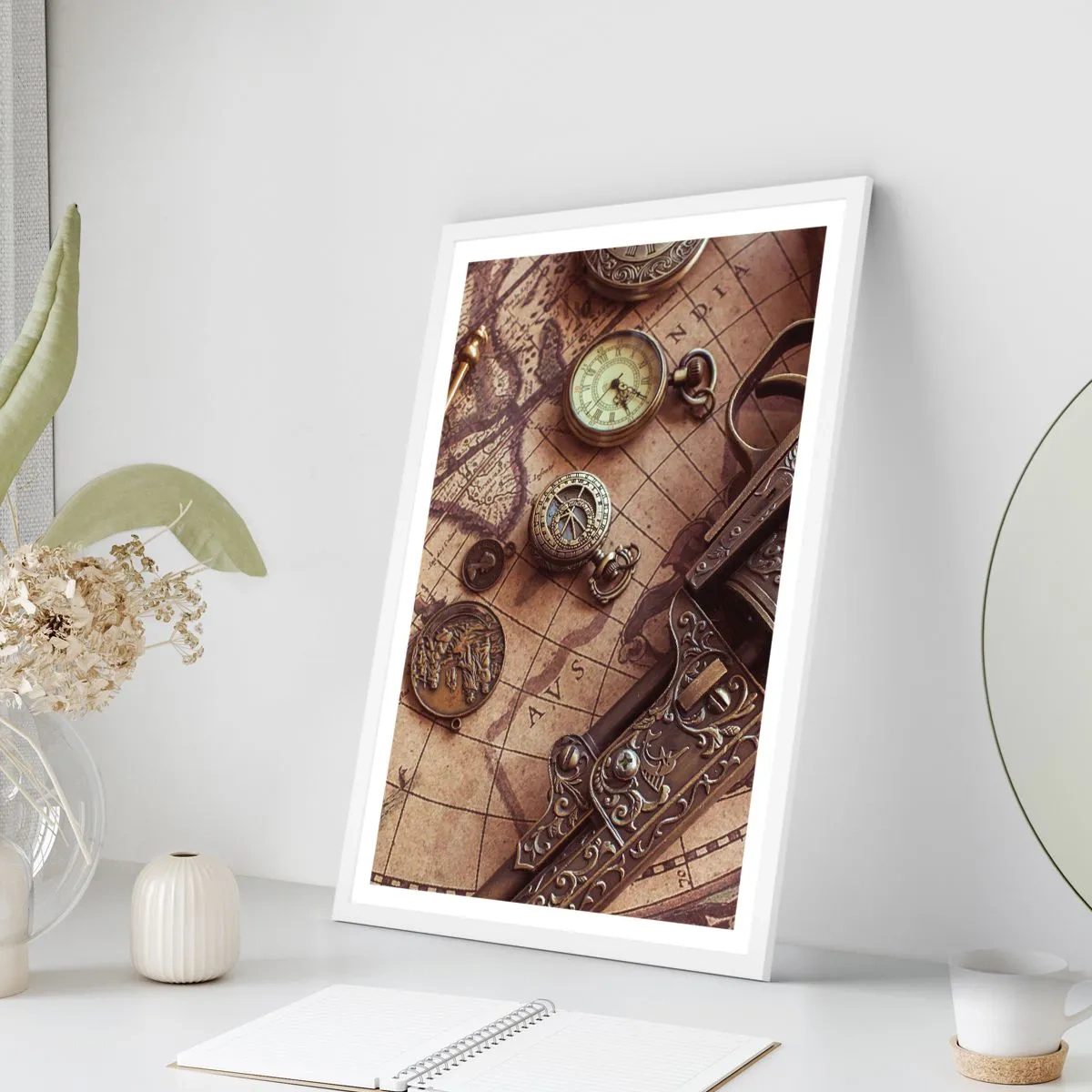 Poster in einem weißen Rahmen - Das Abenteuer ruft - 70x100 cm