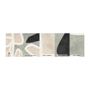 Fototapeten Muster Selbstklebend Deluxe Sticker - Komposition mit schwarzem Motiv - Abstraktion, Minimalismus, Moderne Kunst - 100x30 cm