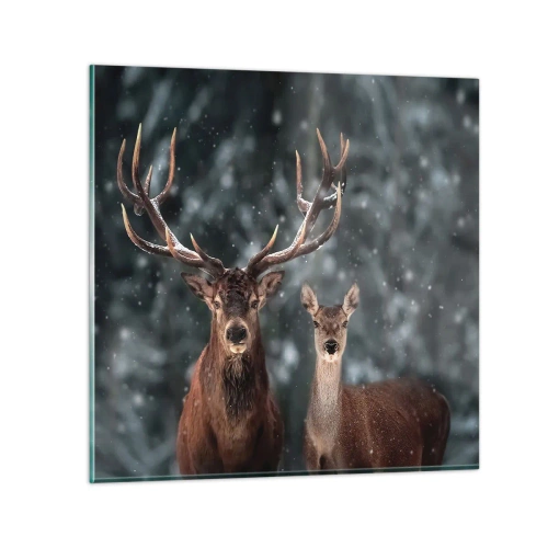 Glasbild - Bild auf glas - Herr des Waldes mit seiner Frau - 30x30 cm