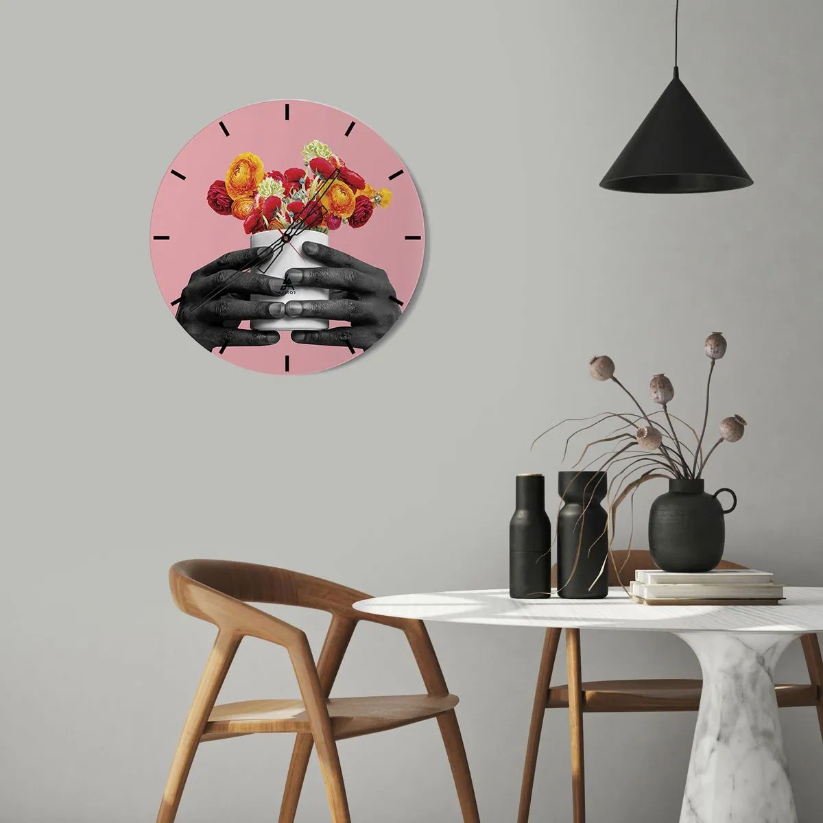 Wanduhr - Glasuhr - Die Apotheose des Lebens - 40x40 cm