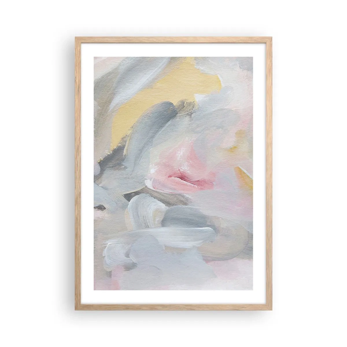 Poster in einem Rahmen aus heller Eiche - In einer Pastellwelt - 50x70 cm
