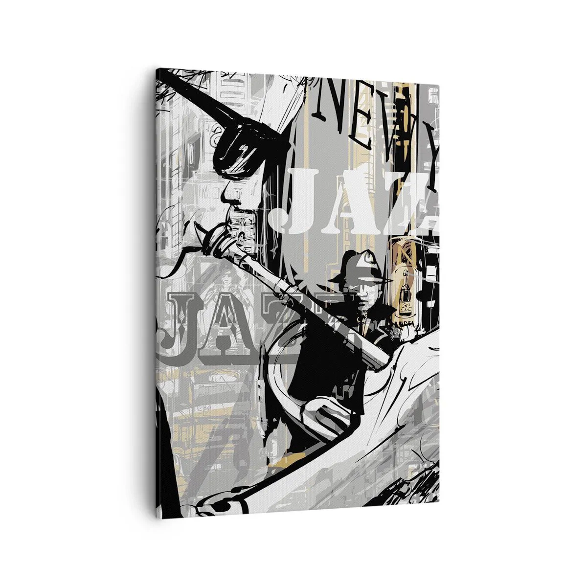 Bild auf Leinwand - Leinwandbild - New Yorker Jazzszene - 50x70cm - Im Rhythmus von New York - Moderne Wanddekoration für Wohnzimmer und Schlafzimmer ARTTOR