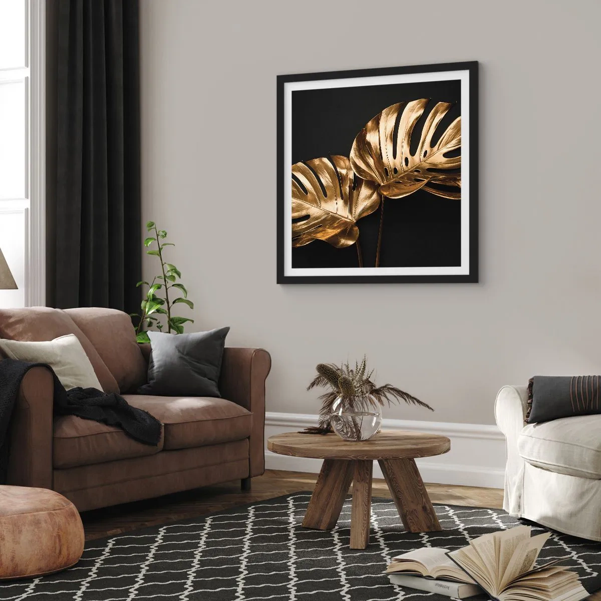 Poster in einem schwarzem Rahmen - Die Schätze der Natur - 60x60 cm