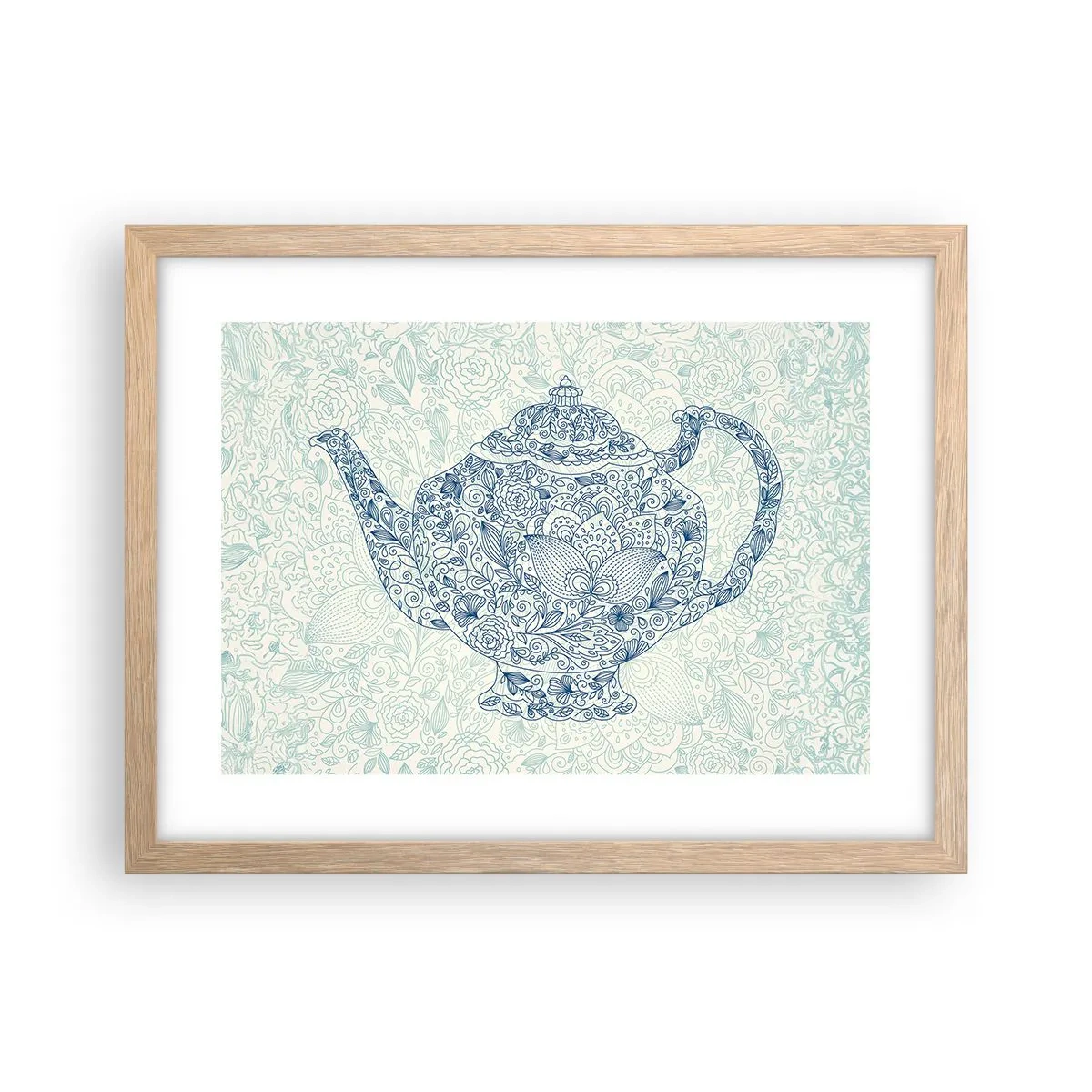 Poster in einem Rahmen aus heller Eiche - Tee-Charm - 40x30 cm