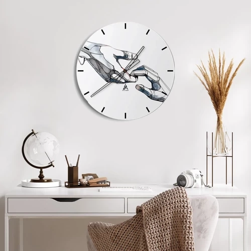 Wanduhr - Glasuhr - Eine gute Geste - 40x40 cm