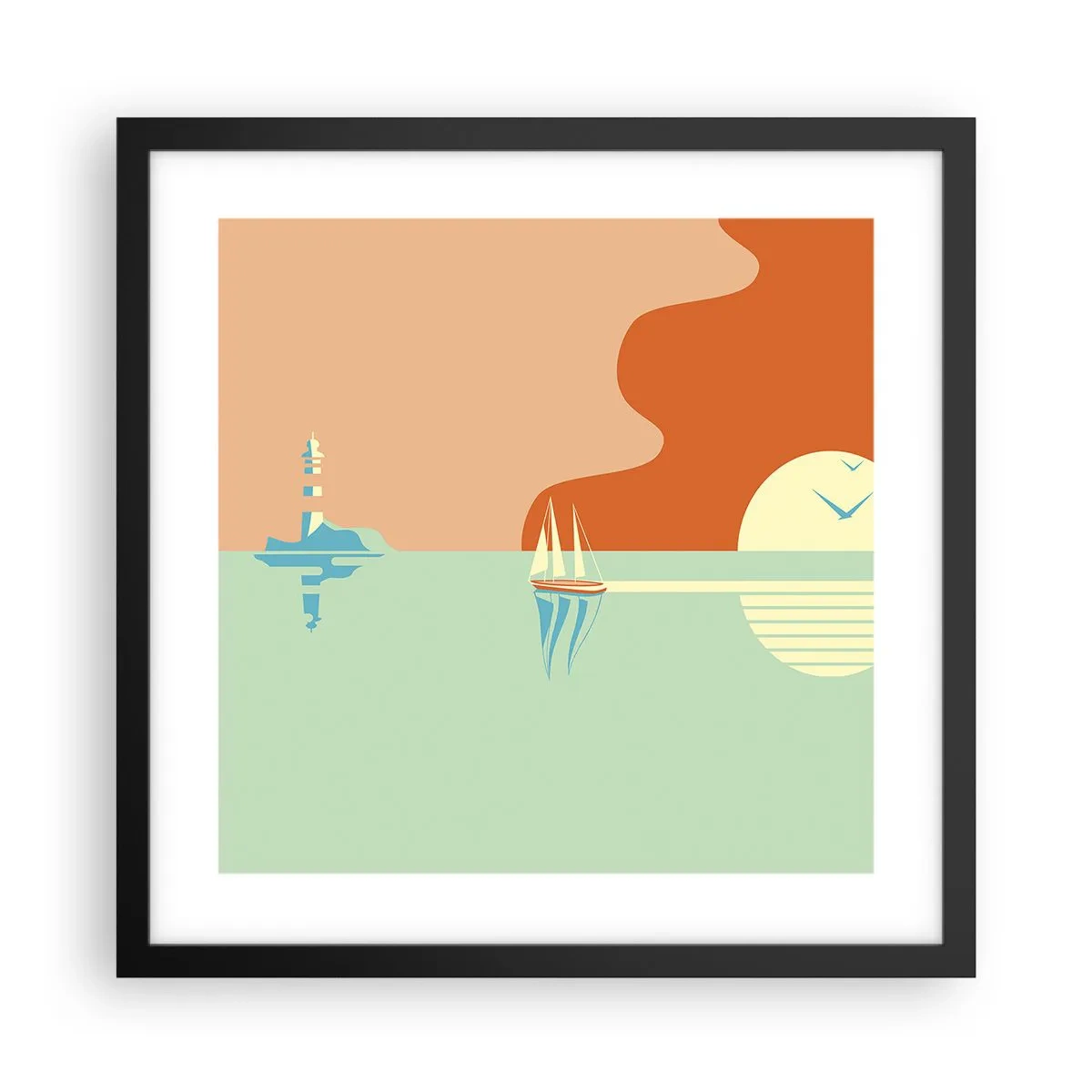 Poster in einem schwarzem Rahmen - Die perfekte Meereslandschaft - 40x40 cm