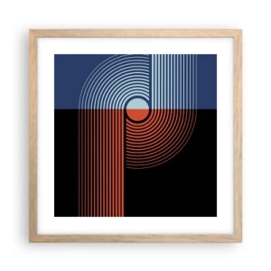 Poster in einem Rahmen aus heller Eiche - In einer geometrischen Umarmung - 40x40 cm