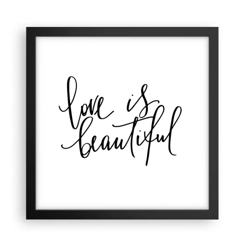 Poster in einem schwarzem Rahmen - Lies und wiederhol - 30x30 cm