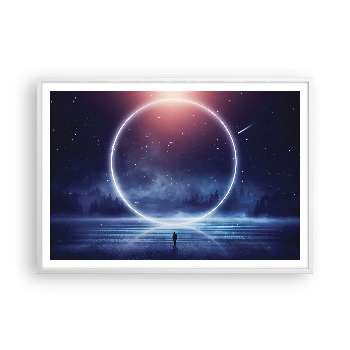 Poster in einem weißen Rahmen - Sie sind schon da ... - 100x70 cm