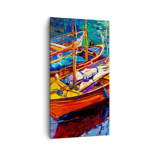 Bild auf Leinwand - Leinwandbild - Auf Wasser dick mit Farben - 55x100 cm