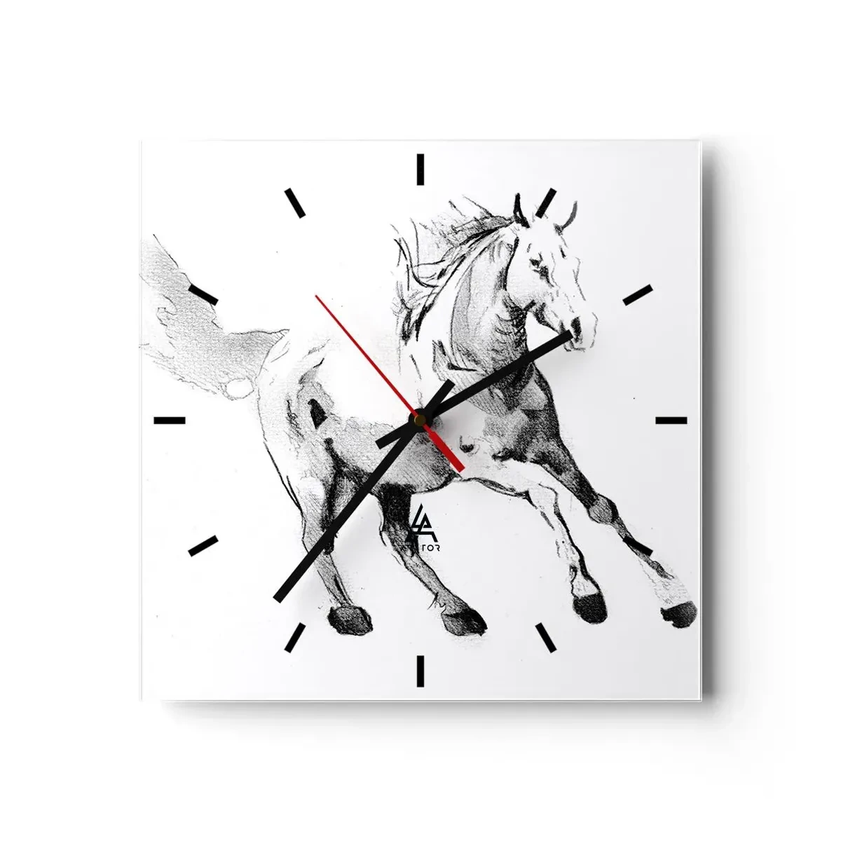 Wanduhr - Glasuhr - Ungezähmte Seele - 40x40 cm