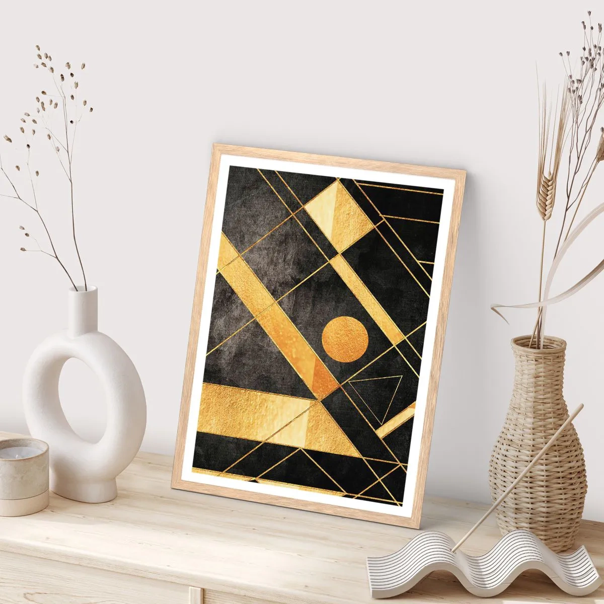 Poster in einem Rahmen aus heller Eiche - Die Sonne der Wüste - 40x50 cm