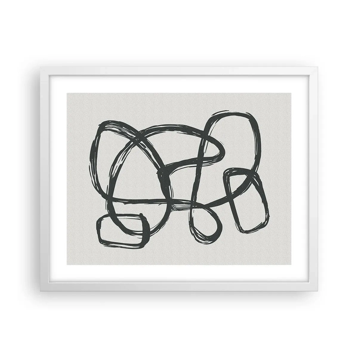 Poster in einem weißen Rahmen - Schleifenabstraktion - 50x40 cm