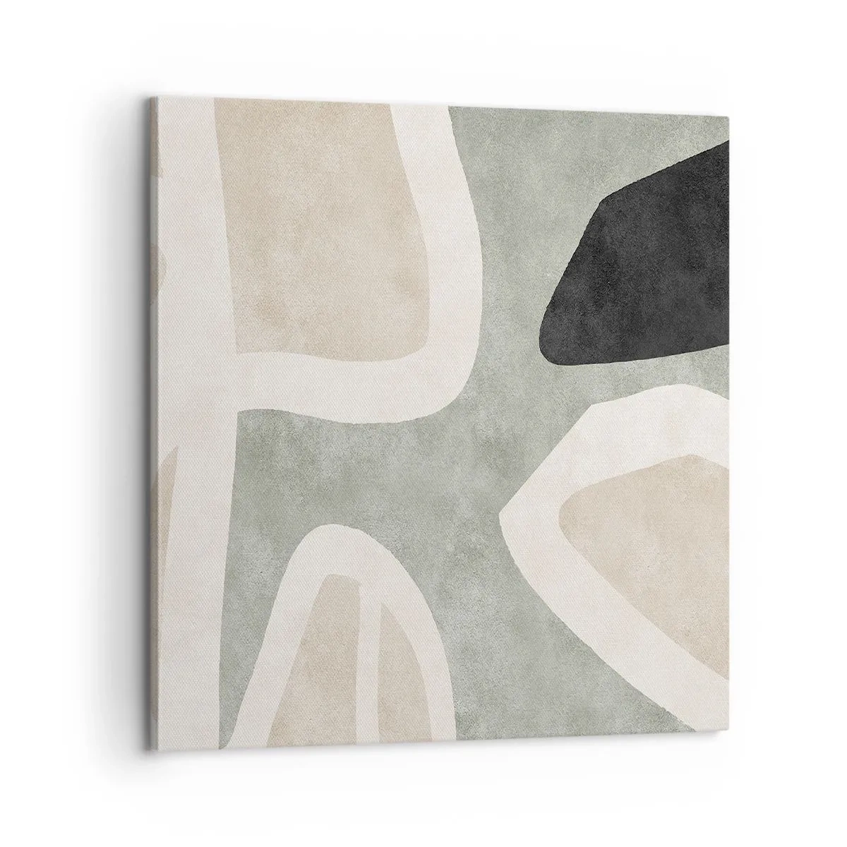 Bild auf Leinwand - Leinwandbild - Komposition mit schwarzem Motiv - 60x60 cm