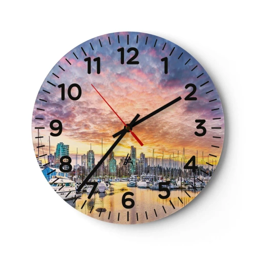 Wanduhr - Glasuhr - Die Stadt der tausend Seefahrer - 40x40 cm
