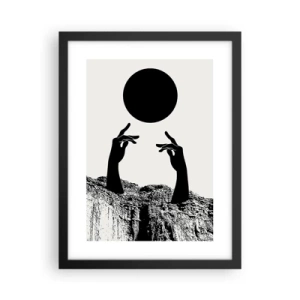 Poster in einem schwarzem Rahmen - Surrealistische Komposition: die Sonne und der Rest - 30x40 cm