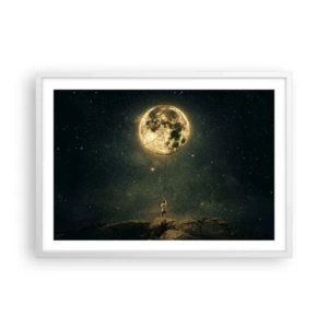 Poster in einem weißen Rahmen - Der Mann, der den Mond gestohlen hat - 70x50 cm