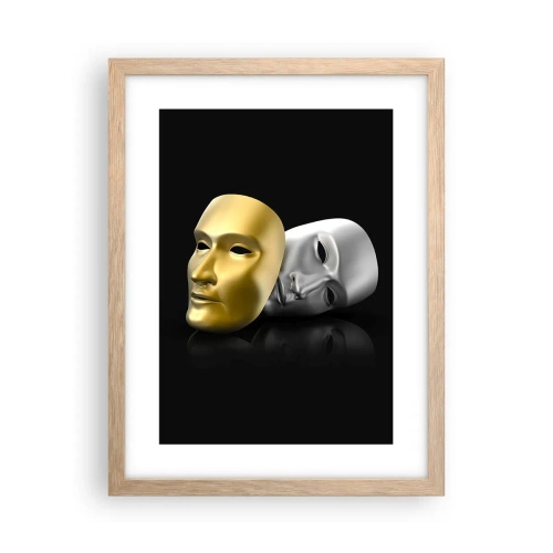 Poster in einem Rahmen aus heller Eiche - Das Leben ist wie ein Theater - 30x40 cm