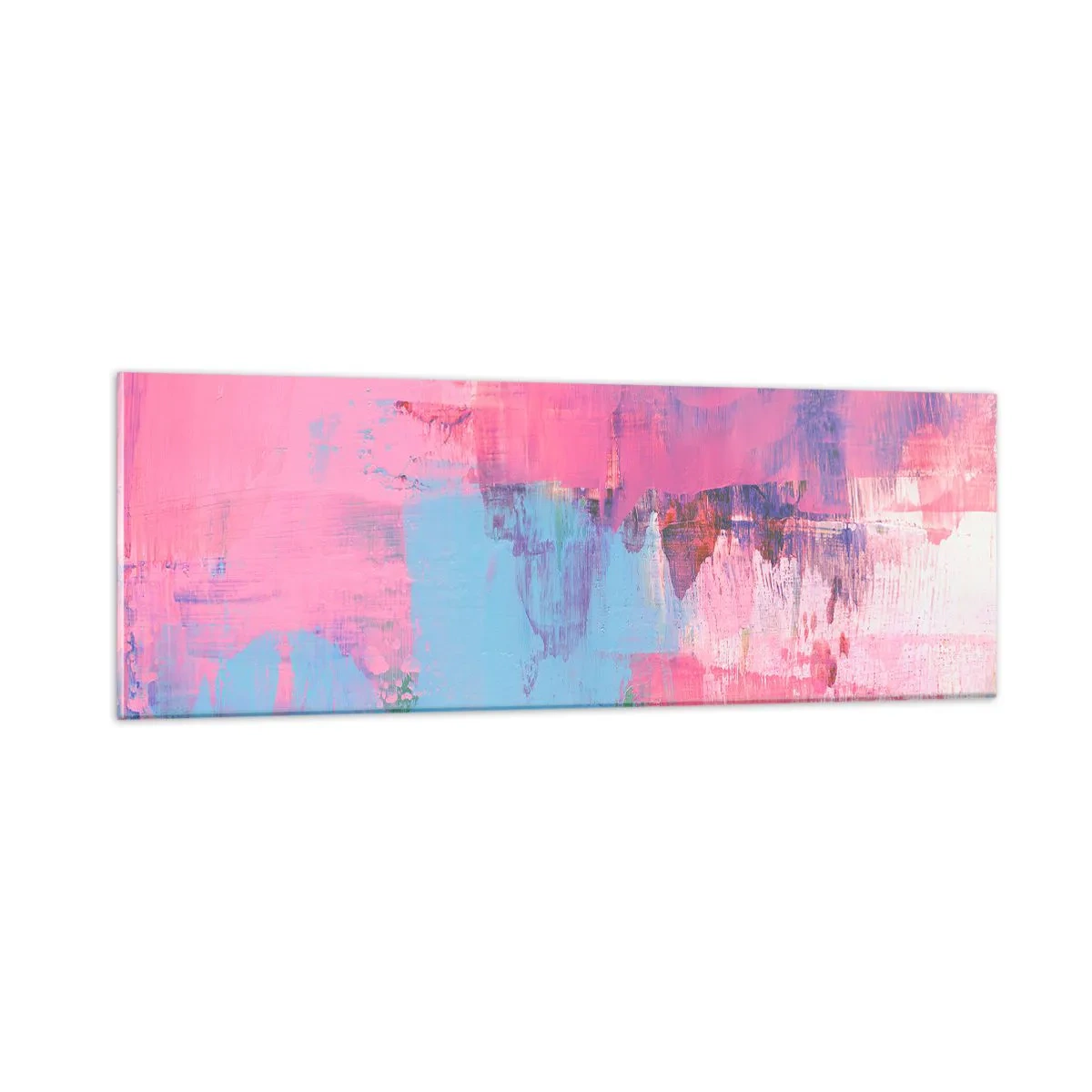 Glasbild - Bild auf glas - Rosa, Blau und eine Prise Licht - 90x30 cm