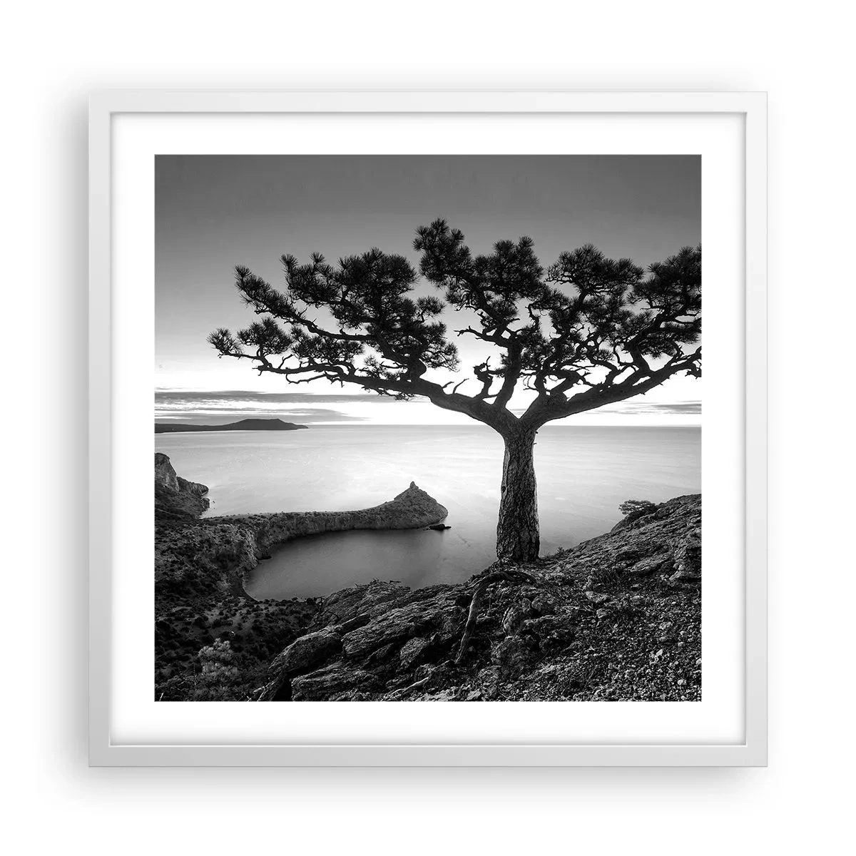Poster in einem weißen Rahmen - Stille bis zum Horizont - 50x50 cm