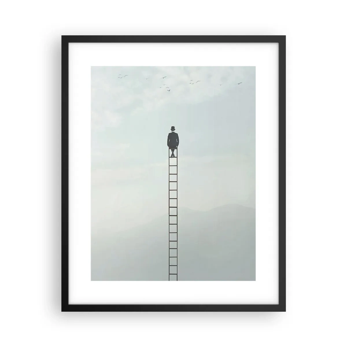 Poster in einem schwarzem Rahmen - Erhebe dich darüber! - 40x50 cm