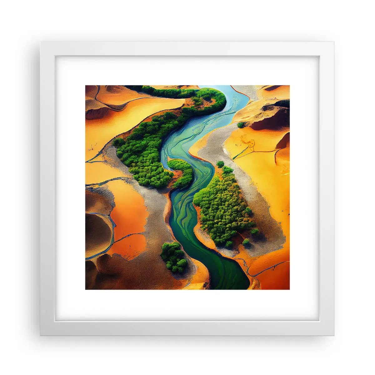 Poster in einem weißen Rahmen - Lebensspendender Fluss - 30x30 cm