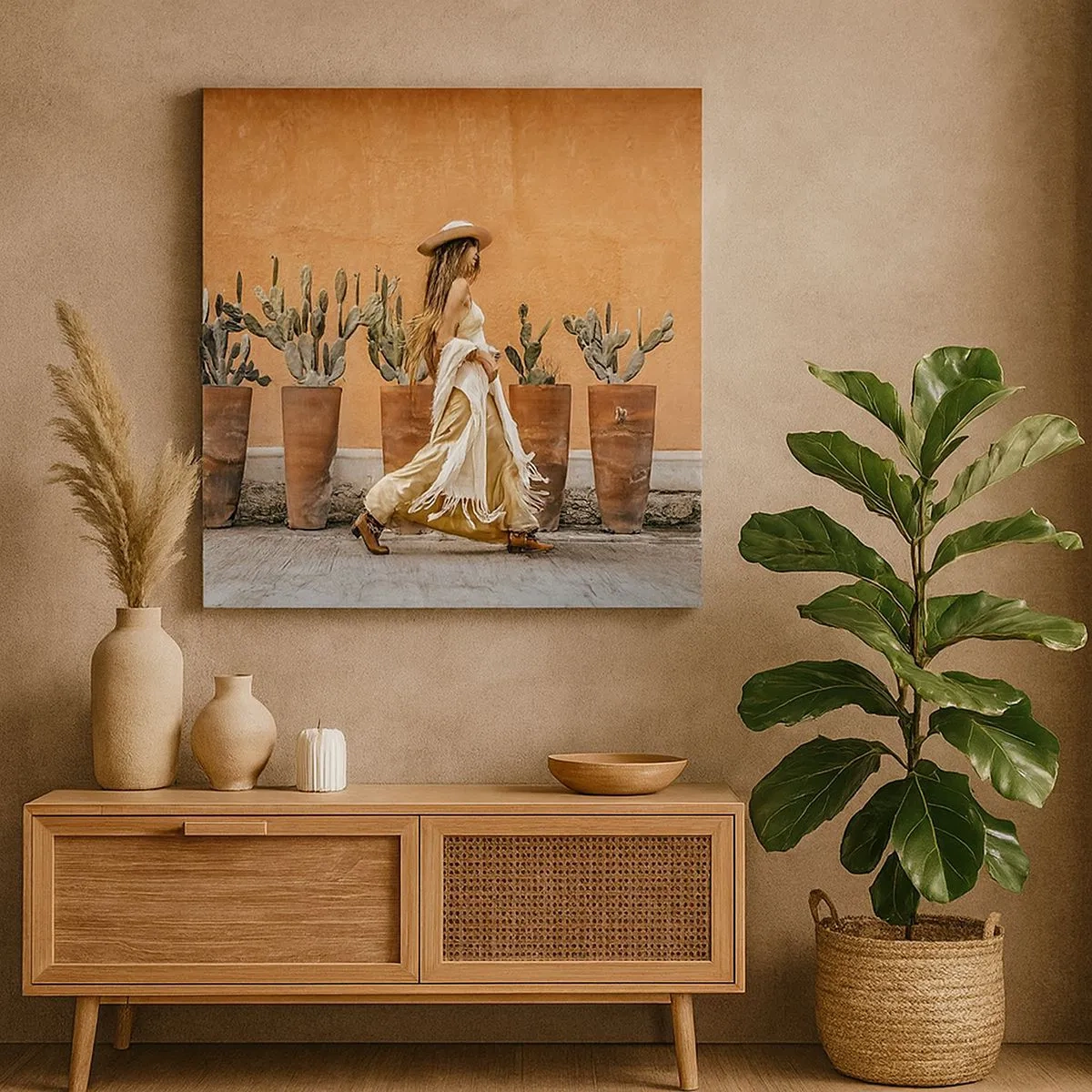 Bild auf Leinwand - Leinwandbild - Hippie-Stil - 30x30 cm