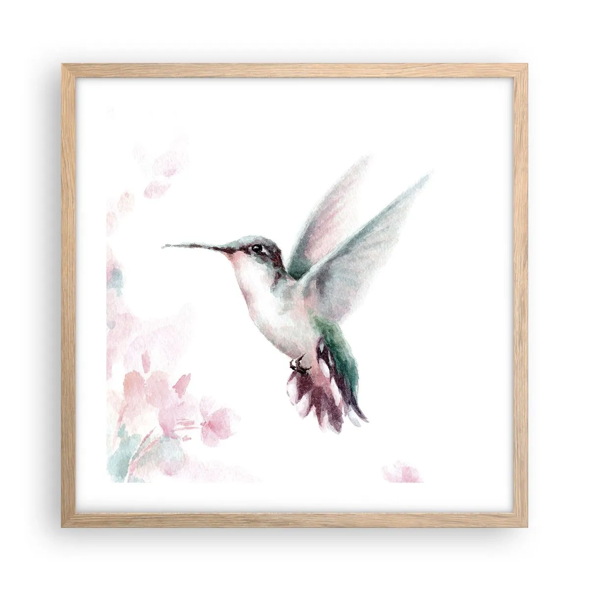 Poster in einem Rahmen aus heller Eiche - Im Flattern gehalten - 50x50 cm