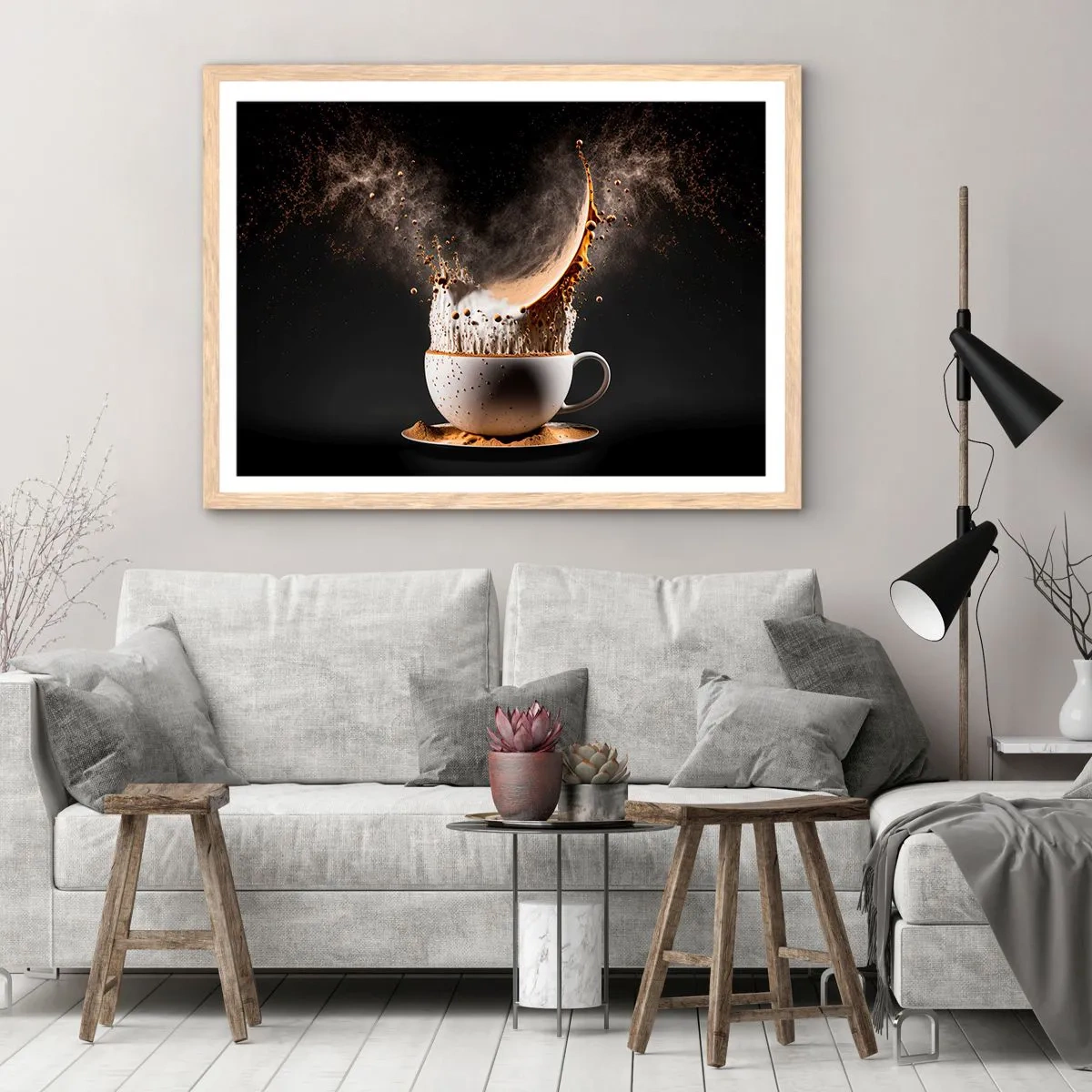 Poster in einem Rahmen aus heller Eiche - Geschmacksexplosion - 50x40 cm