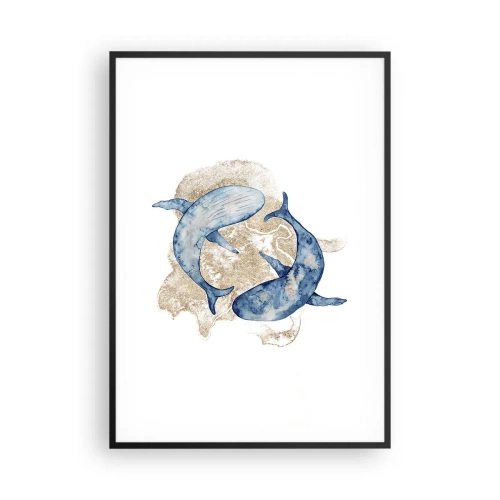 Poster in einem schwarzem Rahmen - Freundschaft oder Liebe? - 70x100 cm