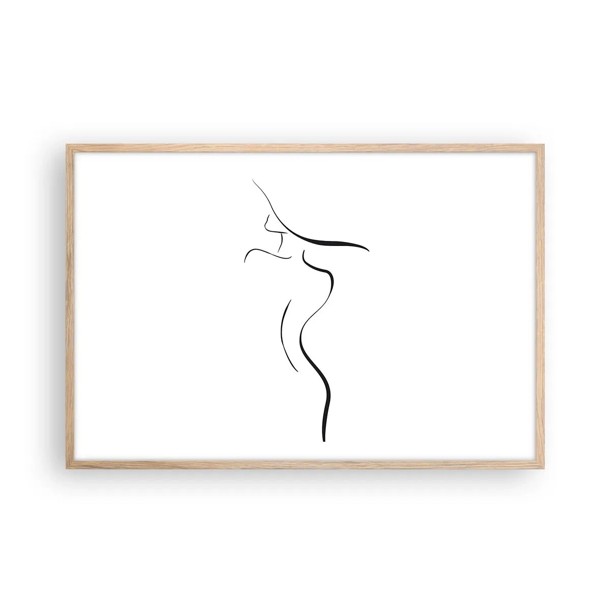 Poster in einem Rahmen aus heller Eiche - Flüchtig wie eine Welle - 91x61 cm