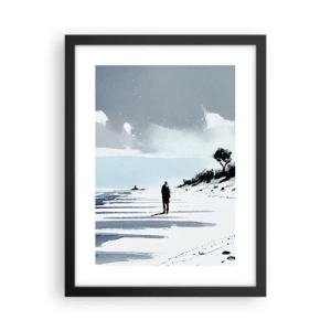 Poster in einem schwarzem Rahmen - Allein sein - 30x40 cm