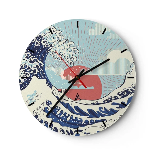Wanduhr - Glasuhr - Von japanischer Inspiration - 40x40 cm