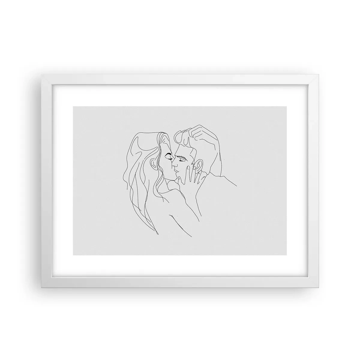 Poster in einem weißen Rahmen - Dieselbe Linie - 40x30 cm