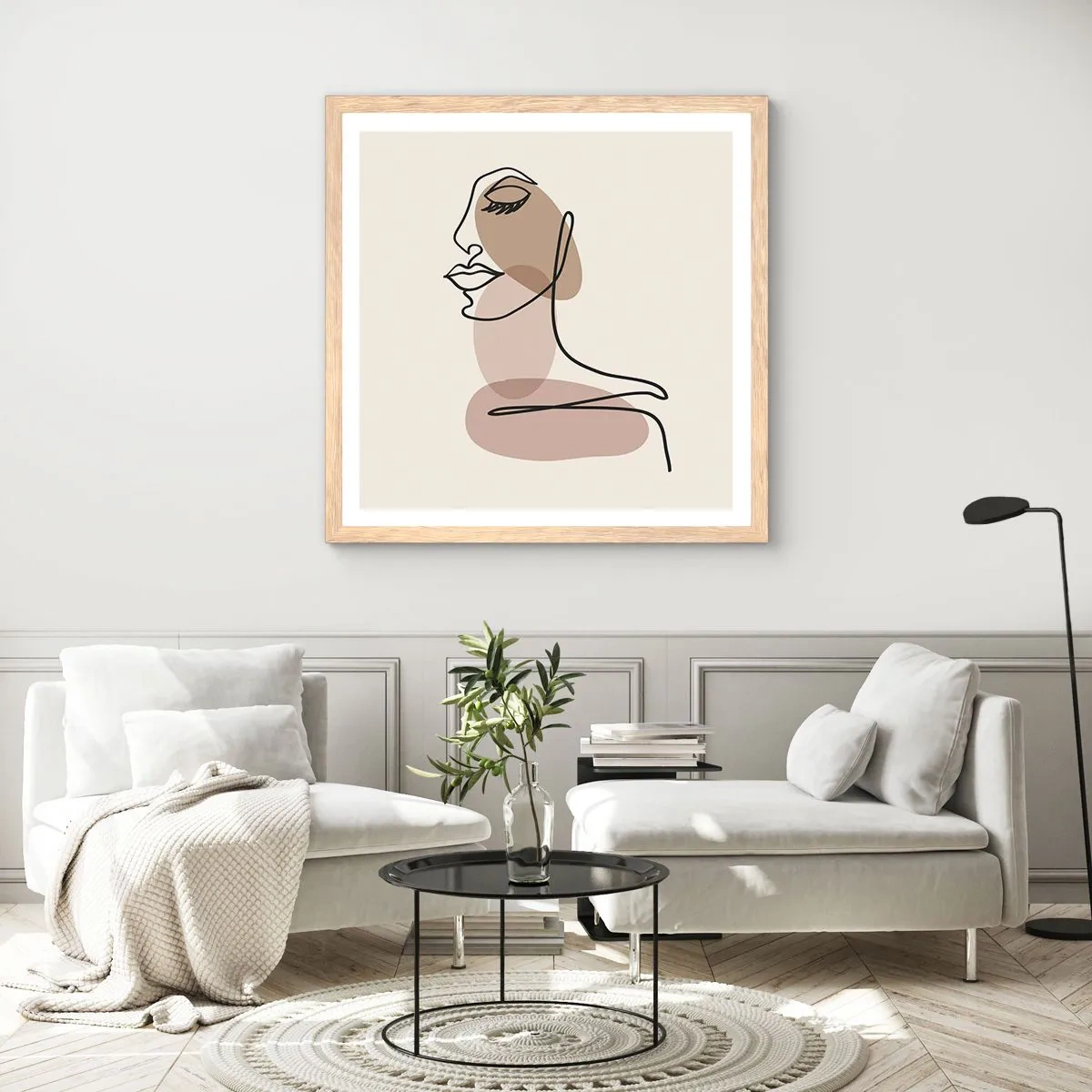 Poster in einem Rahmen aus heller Eiche - Sich selbst zugehört - 60x60 cm