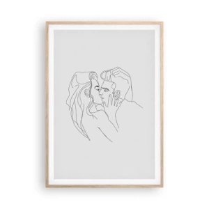 Poster in einem Rahmen aus heller Eiche - Dieselbe Linie - 70x100 cm