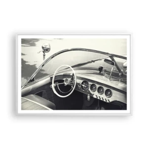 Poster in einem weißen Rahmen - Wetter für die Reichen - 100x70 cm