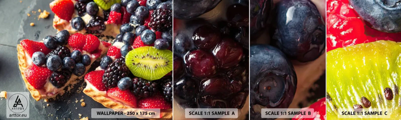 Fototapetenmuster Standard Eco - Dolce Vita! - Gastronomie, Torte mit Früchten, Kuchen - 100x30 cm